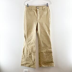 J. Crew High Rise Vintage Flare Chino Khaki Pants in Washed Twill Tan 28